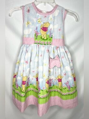 Vintage from the 1980s Daisy Kingdom Winnie the Pooh Spring Easter Dress Size 4